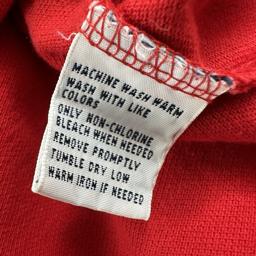 Vtg Ralph Lauren Mens XL Polo Shirt Red Navy Blue Pony Rugby Golf Short Sleeve - Picture 11 of 13